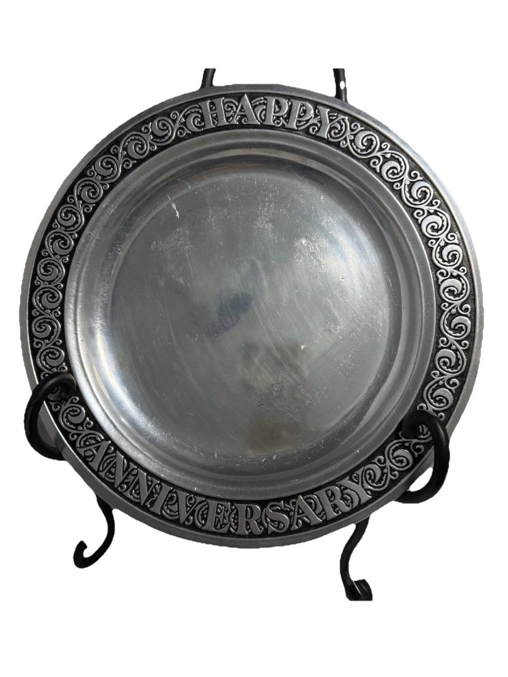 Wilton Silver-Tone "Happy Anniversary" Decorative Plate